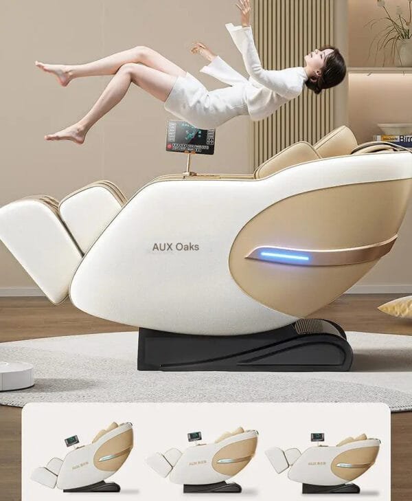 Adjustable Nordic-style massage chair with deep-tissue massage for home and office.