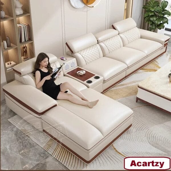 Linlamlim premium Italian leather sofa set with modern features and smart design.