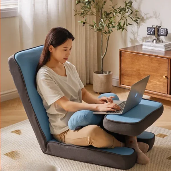 Japanese-style tatami lounge chair with a 5-in-1 foldable ergonomic design.