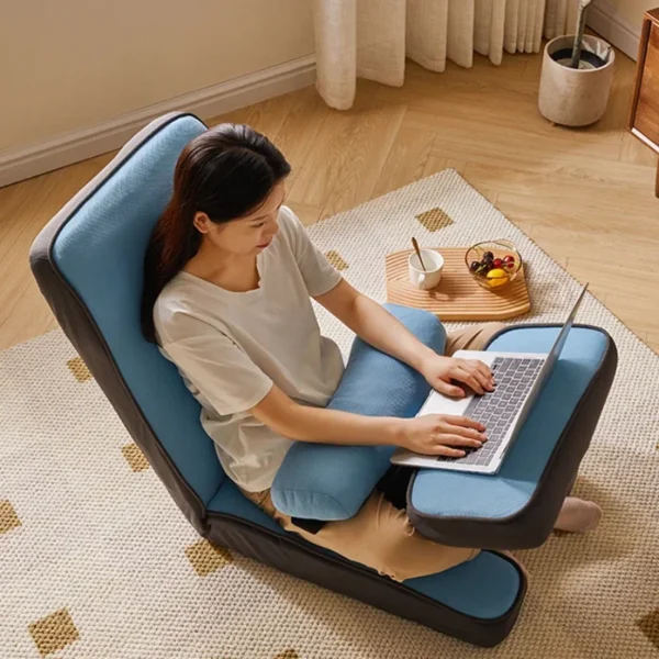 Multi-functional tatami sofa with a 5-in-1 foldable laptop chair design, perfect for any home.