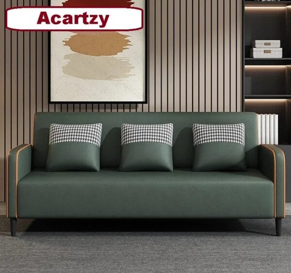 Cozy modern small sofa with soft cushioning for comfortable seating.